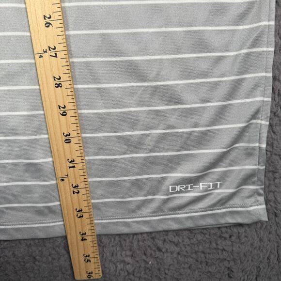 Nike Miami Dolphins Polo Shirt Mens 3XL Gray Striped Dri-Fit Player Team Issue - Picture 9 of 10